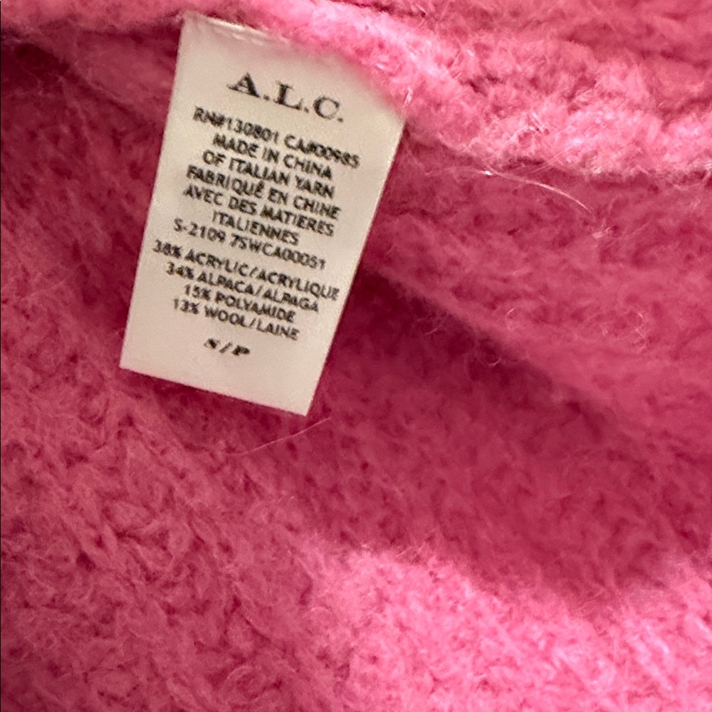 A.L.C. Cleveland Bubblegum Knit Cardigan, Sz Small - Picture 9 of 13